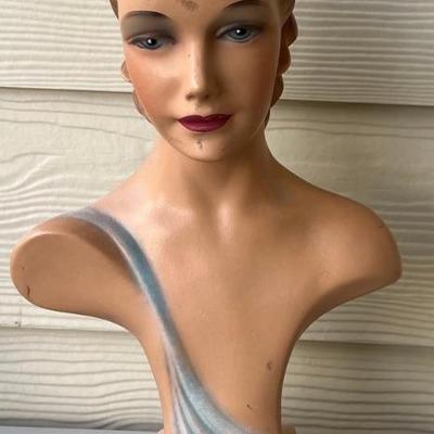 Art Deco 16" Plaster Mannequin Bust No. 46 