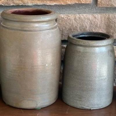 (4) Vintage And Antique Unmarked Stoneware Crocks