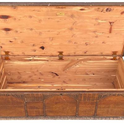 Antique 4 Foot Lake Side Craft Shops Cedar Lined Chest With Copper Hardware Sheboygan, Wisconsin 