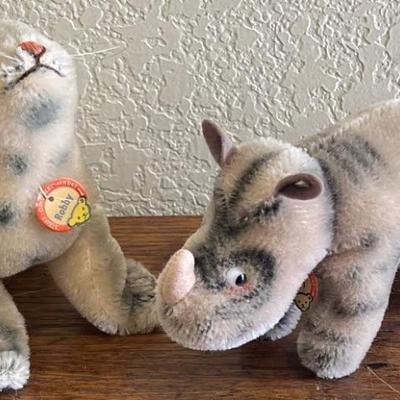 Vintage Steiff Robby And Nosy 3.5" And 4.5" Dolls With Original Tags