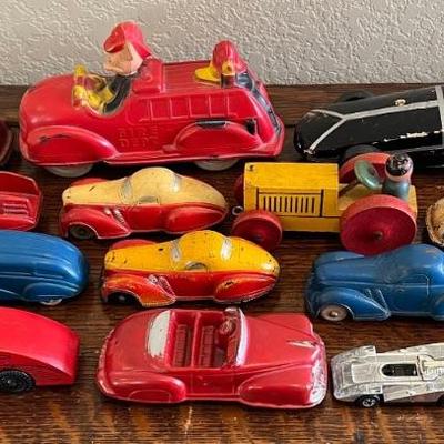 Vintage Wood, Rubber, And Metal Toy Cars - Sun Rubber Co., Burn Rubber, And More