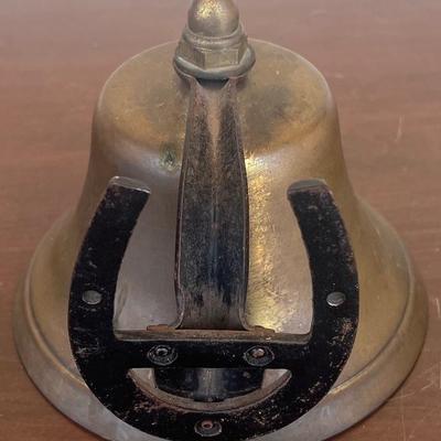 Antique Brass Horseshoe Wall Mount Bell