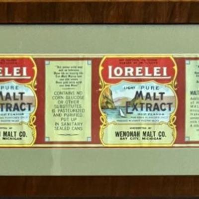 Vintage Lorelei Brand Malt Extract Framed Print - Wenonah Malt Co. Bay City, Michigan 