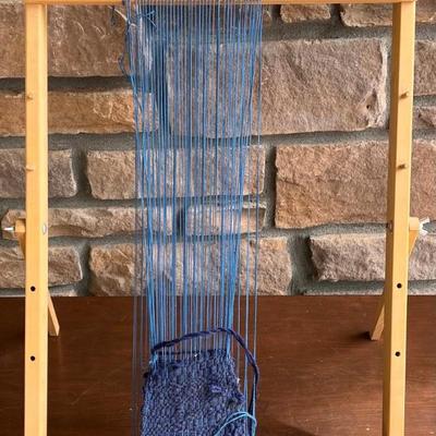 Robert's Wooden Table Top Loom With Partial Project 
