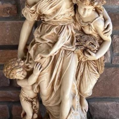 Large 30" Narwal Chalkware Sculpture (as Is)
