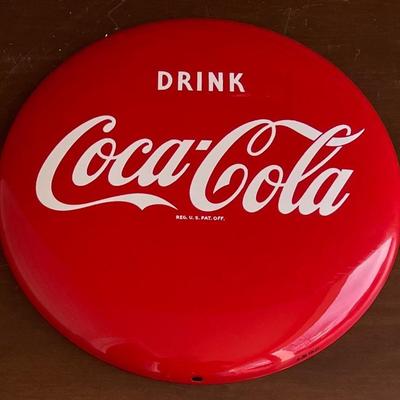 Vintage Drink Coca-cola 12" Metal Button Sign A-m 10-51