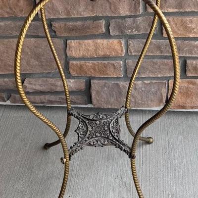 Antique Victorian Onyx Marble And Brass Fernery Stand
