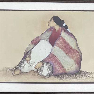 Large RC Gorman 1982 Limited Edition Print " Women From Window Rock" 184 Of 250 In Woof Frame 