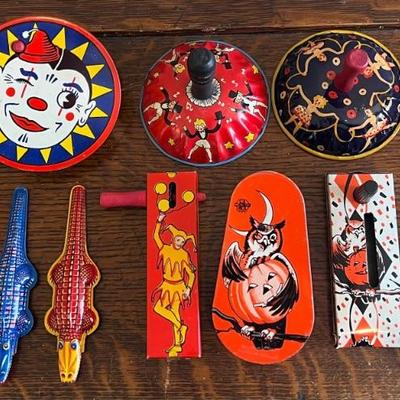 Vintage Noise Making Toys - Kirchhof, US Metal Toy MFG. Co., Billy Rose Music Hall, And More