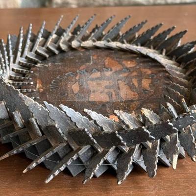 Antique Tramp Art Crown Of Thorns Picture Frame