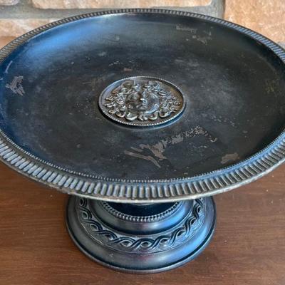 Antique F. L. Vombach Cast Iron Medusa 12.5" X 7.25" Compote