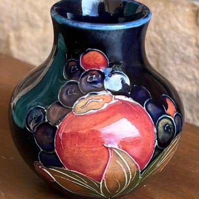 Vintage William Moorcroft Small Glazed Pottery Vase England