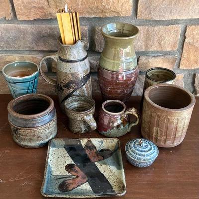 Vintage Studio Pottery Lot - Vases, Plates, Mugs, And More - Some Are Signed