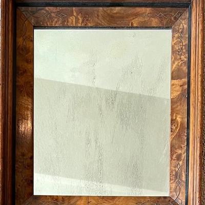1940's Burl And Walnut Deep Frame Wall Mirror (as Is)