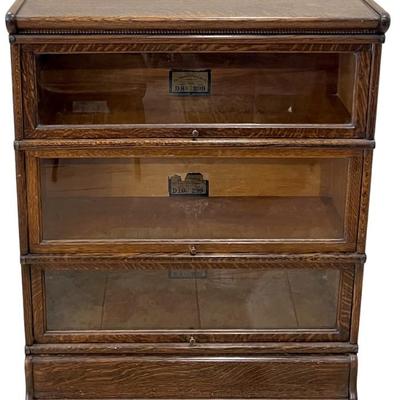 Antique The Fred Macey Co. Sectional 3 Stack Barrister Book Case No. 10B Grand Rapids Michigan 