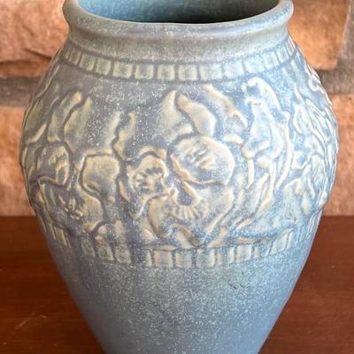Vintage 1925 Rookwood 5034 Blue Pottery 6.75" Vase