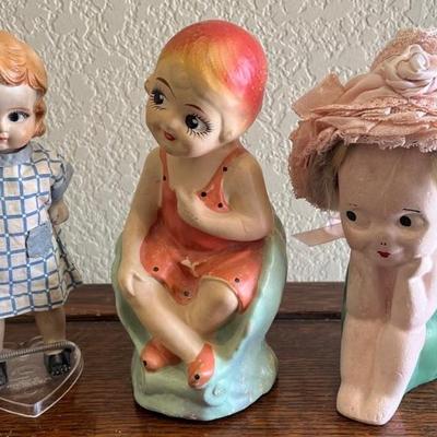 (3) Vintage Dolls - Bab-bie American Bisque Co., Bisque Japan
