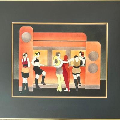 Original Linda Menger Professor Of Art Michigan Mixed Media In Frame