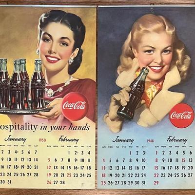 1948 And 1950 Coca-cola Advertising Calendars