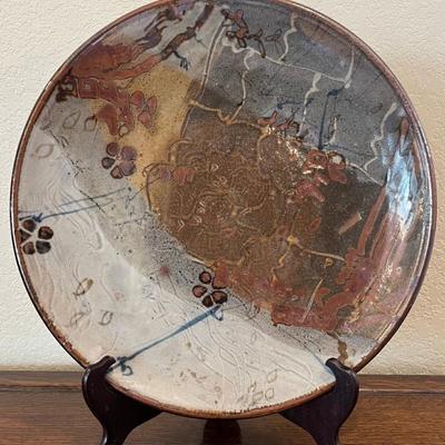 MCM Plum Tree Pottery John Glick Hand Thrown Pottery 13.5" Platter