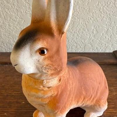 Antique Germany Paper Mache Easter Bunny Candy Container W Removable Head 
