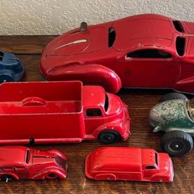 Vintage Metal Toy And Wind Up Car Lot - Mar, Slaik-toys, Hubily, Tri-ang, And More