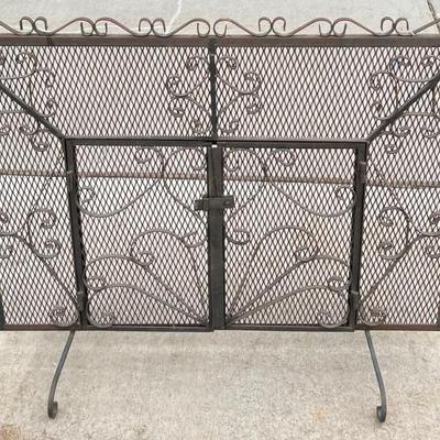 Antique Victorian Wrought Iron Decorative Fire Place Screen