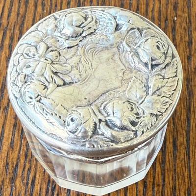 Art Nouveau F & B Sterling Silver Lidded Dresser Jar No. 2258 
