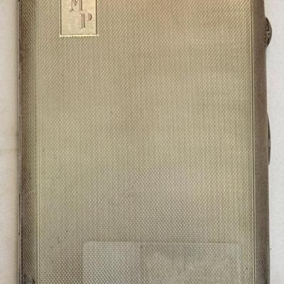 Art Deco Engine Turned Sterling Silver English Cigarette Case - 196.78 Grams 