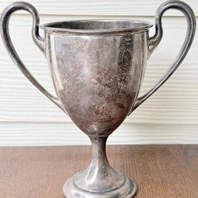 1919 Sterling Silver WWI US Navy Presentation Trophy Captain George Butland Armed Guard - 450.38 Grams Total