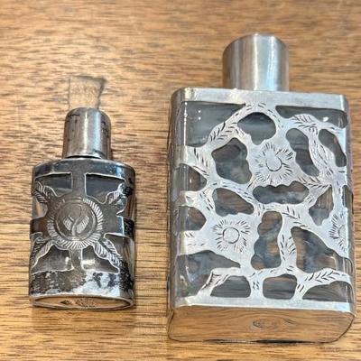 (2) Vintage Mexico Sterling Silver Perfume Bottles