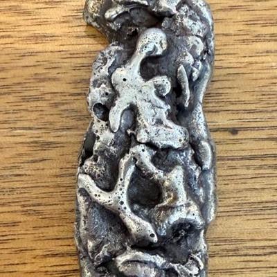 Modernist Sterling Silver Hand Made Pin - 33.37 Grams Total