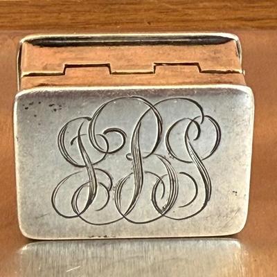 Sterling Silver Volupte USA Initialed Pill Box - Total Weight 13.54 Grams 