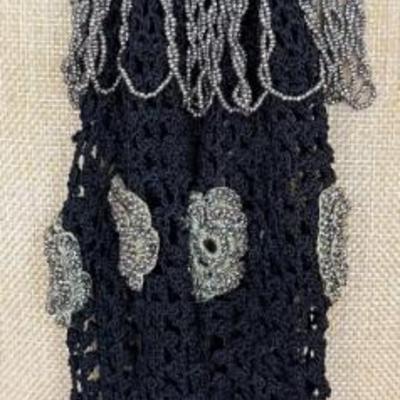 Victorian Hand Crocheted Antique Steel Bead Misers Purse