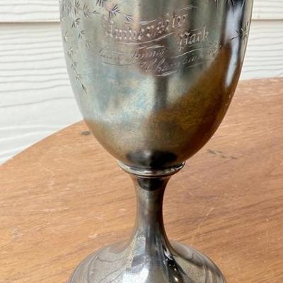Antique Gorham Sterling Silver Goblet Trophy University Park Lawn Tennis Championship - 172.77 Grams Total