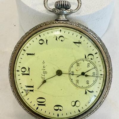 Circa 1900 Elgin Size 16 Seven Jewel Pocket Watch Nickel Plate 8343999 (as Is)