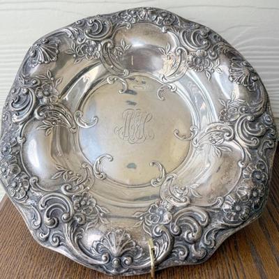 Gorham 1948 Sterling Silver 12 Inch Melrose Serving Bowl A5649 With Initials - 
