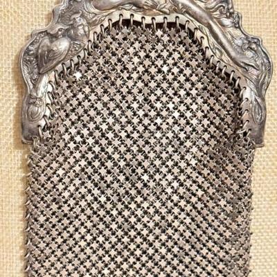 Stunning Sterling Silver Art Nouveau Mesh  Repousse Frame R Blackinton Circa 1900s Purse - Weight 176.16 Grams