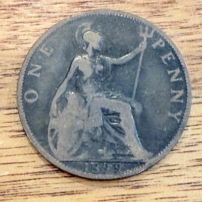 1899 Great Britain Bronze Queen Victoria 1 Cent Coin