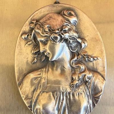 RARE Henryk Winograd .999 Fine Silver Face Victorian Bust Pendant - Total Weight 33.10 Grams 