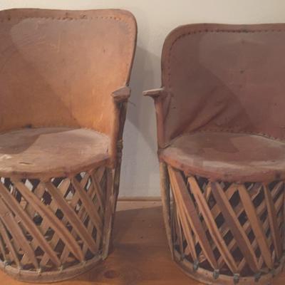 Mid-Century Mexican Equipales Armchairs-Leather & Wood, 1970