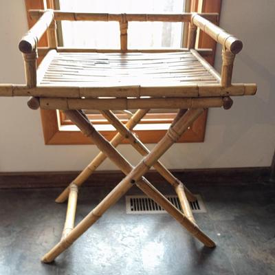 Bamboo Folding Butler/Bar Table, Vintage 