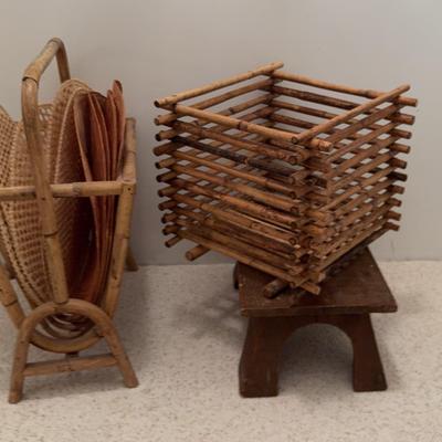 Bamboo Magazine Holder/Bamboo Box/Primitive Stool