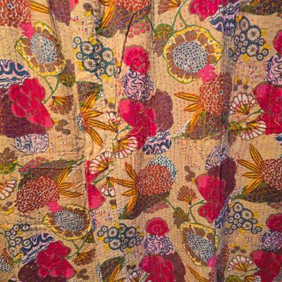 Queen Kantha Quilt Indian Handmade Kantha Bedspread