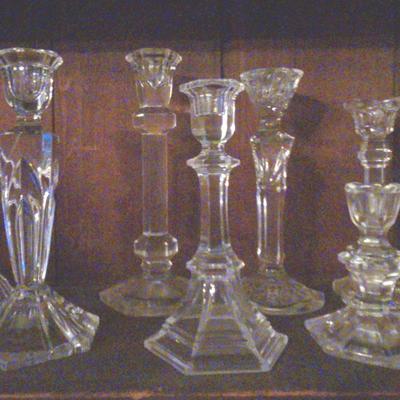 Crystal and Glass Candlesticks