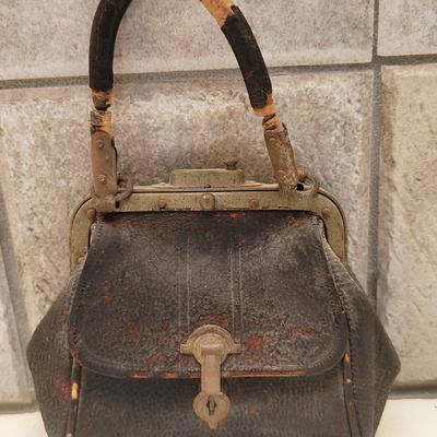 Coin Purse w/Handle-Strap, Antique 