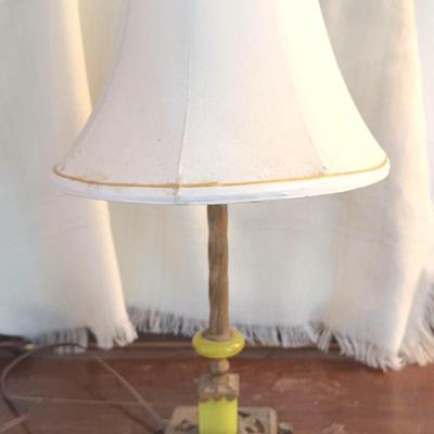 Vintage/Antique Green Glass Table Lamp
