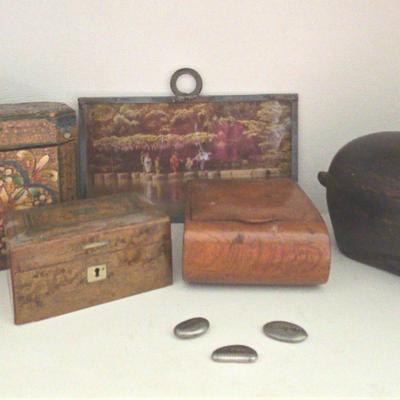 Wood Carved Rabbit Box & Others