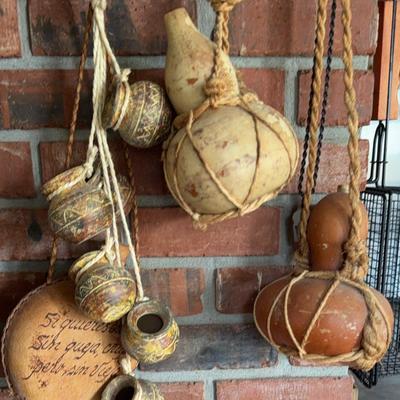 Collection of Gourds on Ropes 