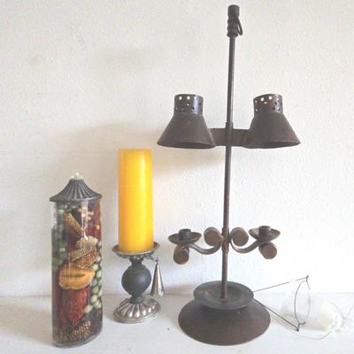 Vintage/Antique Adjustable Rustic Iron Candle Stick Holder